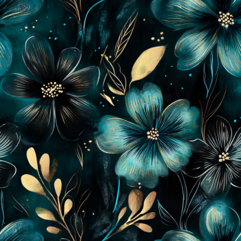 Cute Boho-Unicorns Magical petrol Flowers